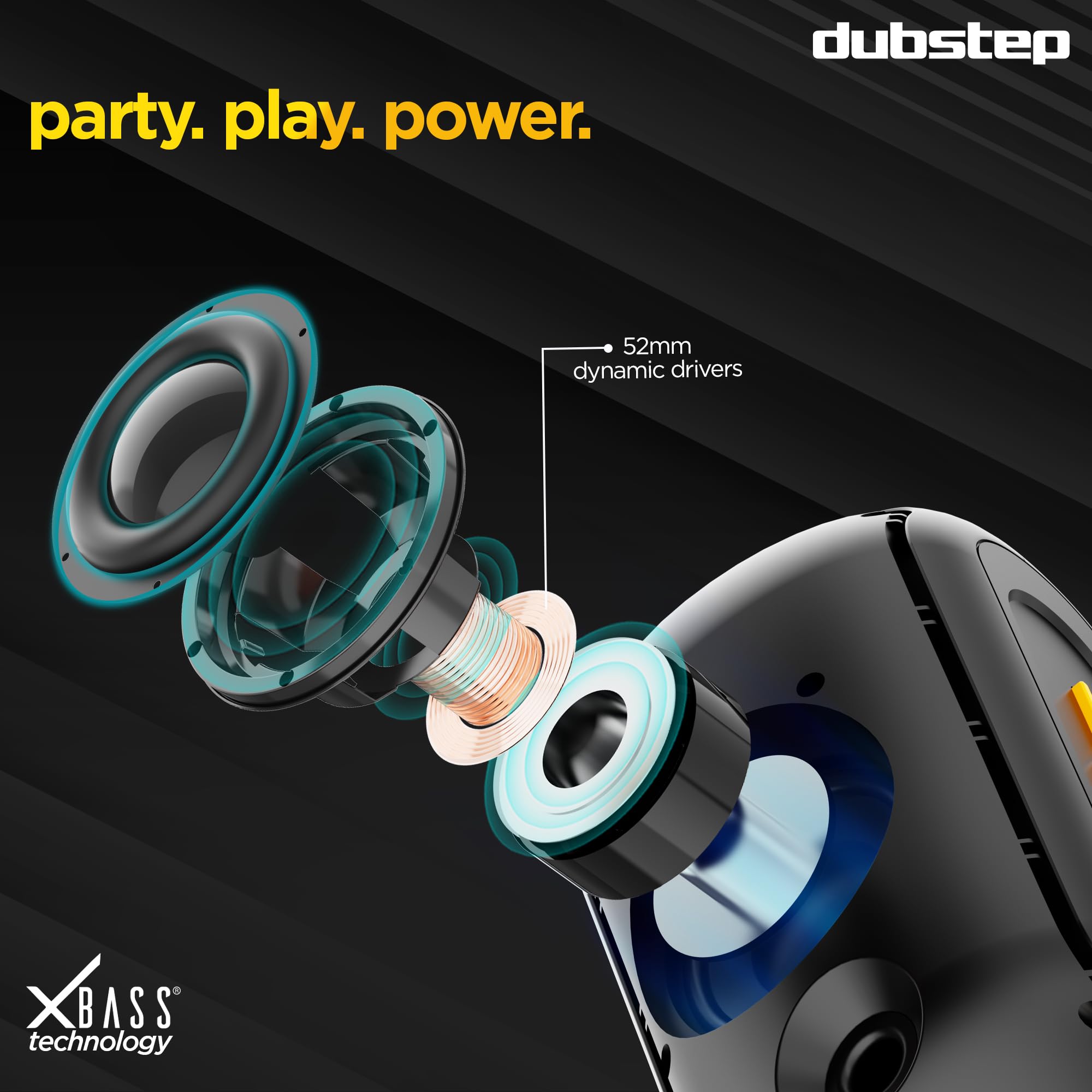 Dubstep Pop 1400 Portable Bluetooth Speaker | 14W Loud Sound, Deep Bass with XBASS, 16 Hrs Playtime, TWS Stereo Pairing, 52mm Driver, Splash-Resistant, Carry Strap (Black) — Amazon image 8