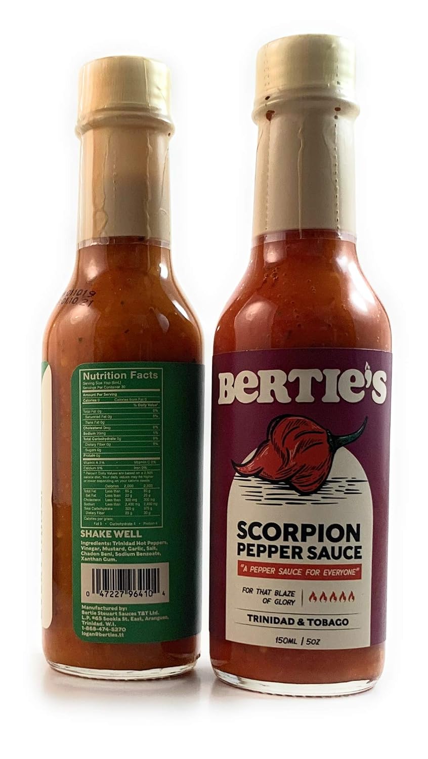 Bertie's Trinidad & Tobago Pepper Sauce Sampler - (Pack of 2)