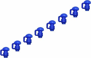 Upper Bounce Machrus Universal Trampoline Pole Caps for Fiber Glass or Metal Rings, Replacement Accessories and Hardware, Fits 1.5" Diameter Bars, Set of 8, Blue