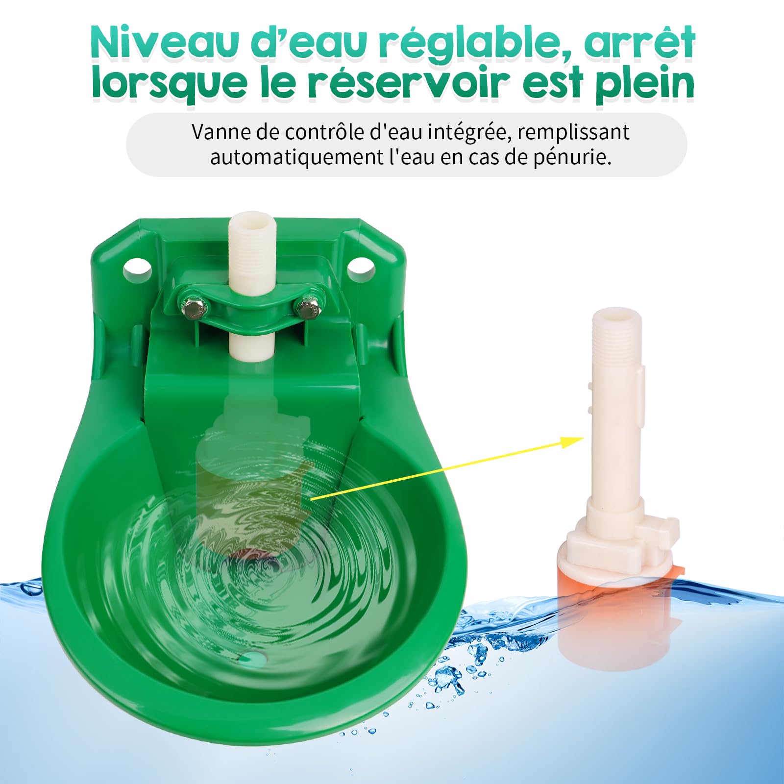 Abreuvoir Automatique Pour Moutons, Abreuvoir Pour BéTail Avec Trou de Drainage, Abreuvoir Automatique Pour Moutons, ChèVres, Chevaux, Abreuvoir Automatique Pour Bétail (2pcs)
