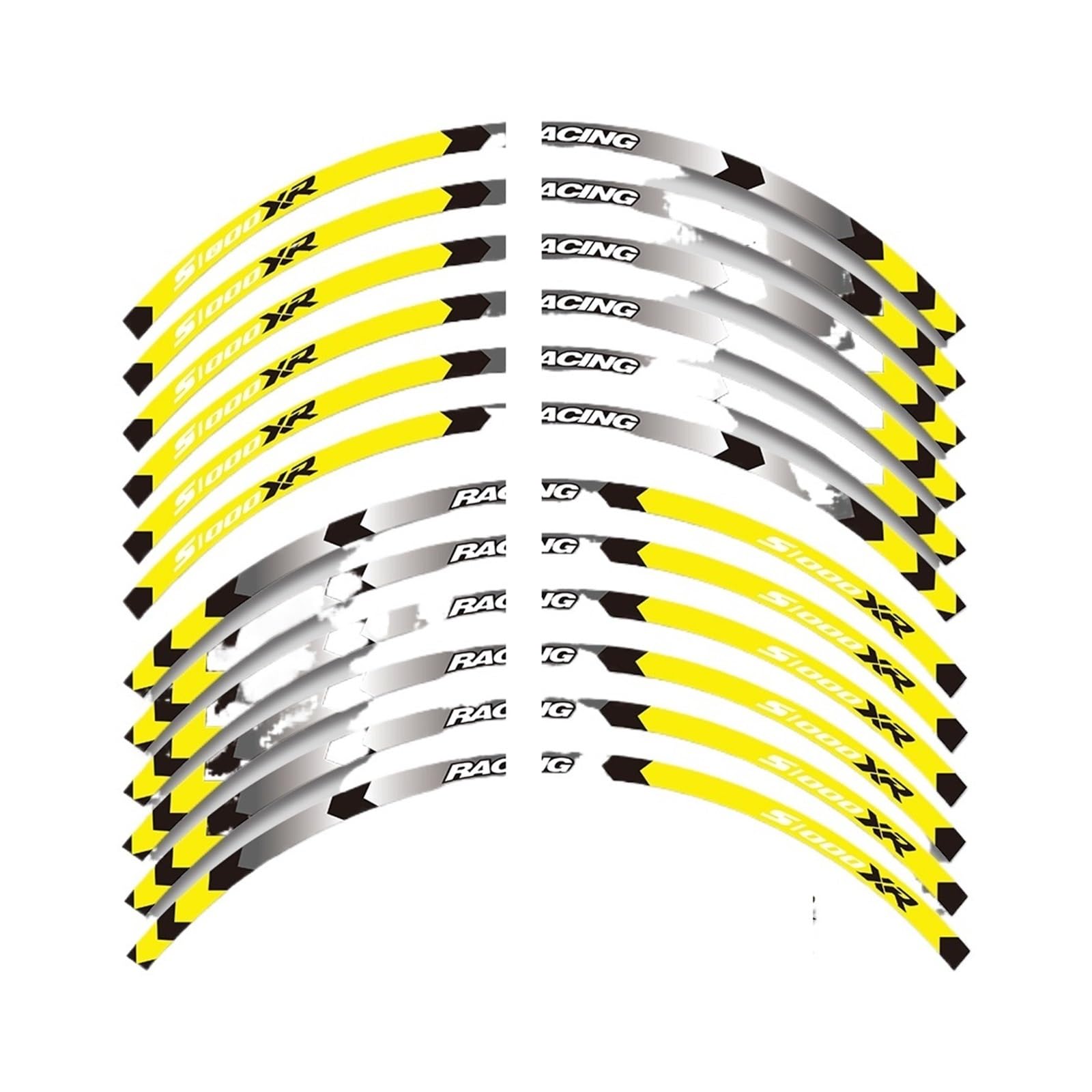 Hub Decals Rim for B&MW for S1000XR S1000 for XR S 1000XR Reflective Motorcycle Accessories Wheel Sticker Inside of Hub Decals Rim Stripe Tape Stripe Tape(Yellow 1)