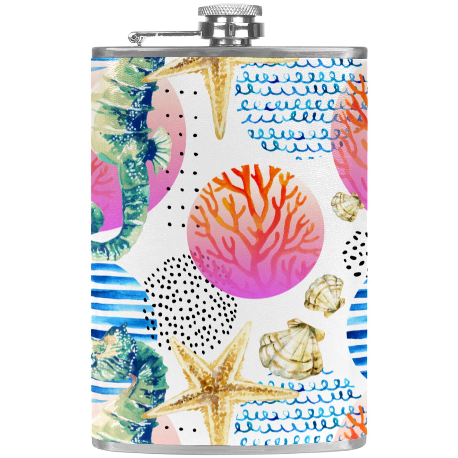 Flasque de poche hippocampe pour vos soirées pêche et feu de camp entre amis