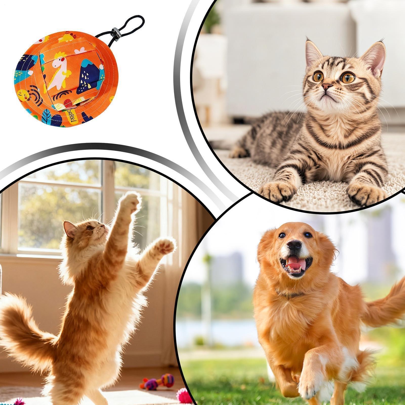 Generico Cappello da Pescatore per Cani, Cappello per Animali Domestici con Foro per L'orecchio Regolabile, Cappellino Solare con Protezione UV per Animali Domestici, Berretto Estivo Stile Baseball,