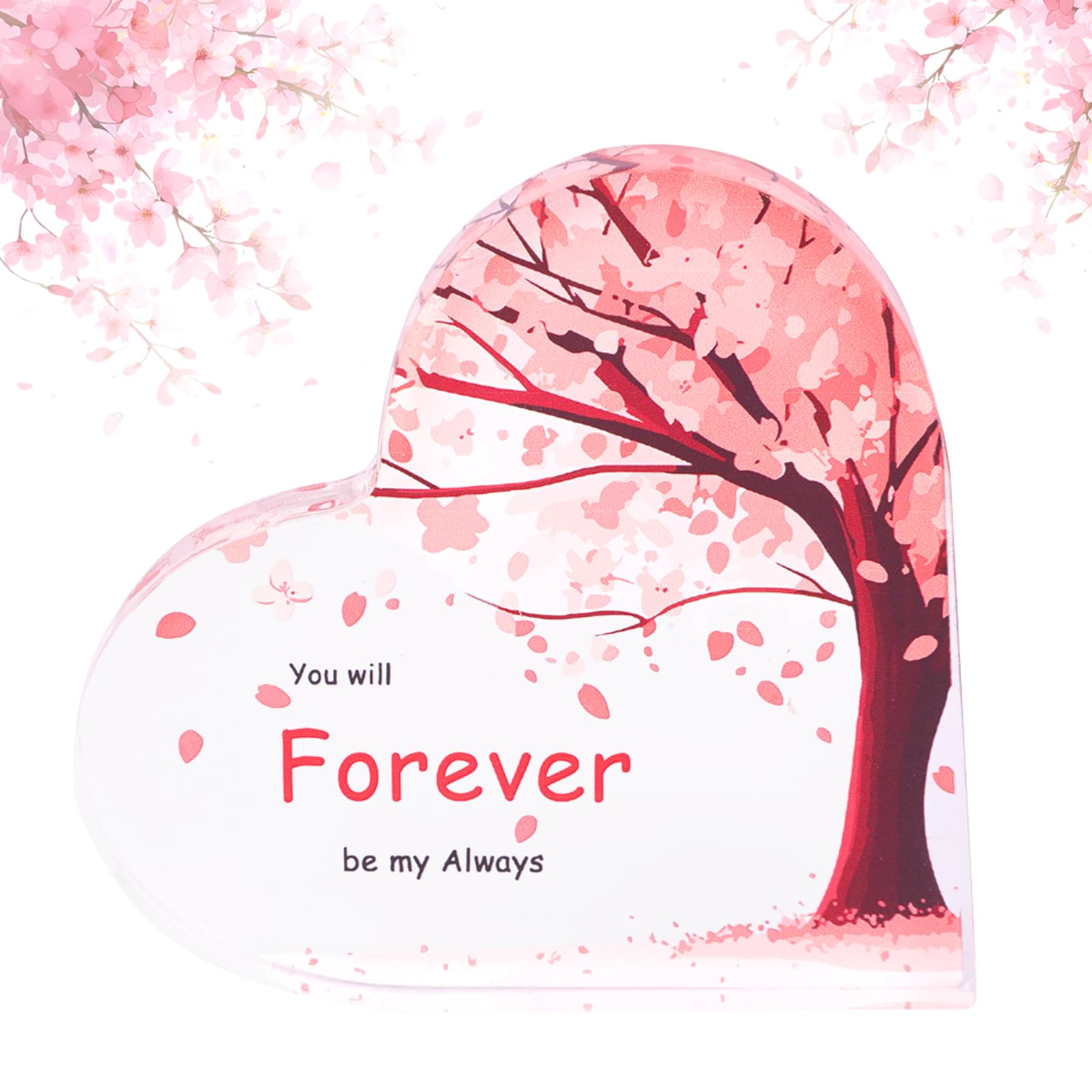 Gifts for Girlfriend，10cm × 10cm Acrylic Heart Plaques Desk Decor，Best Girlfriend Gifts, Ideal for Birthdays, Anniversaries, and Christmas