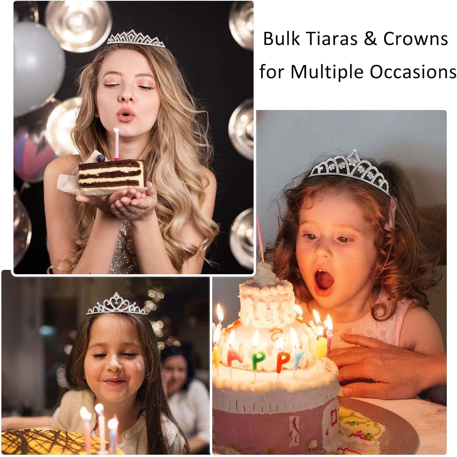 40 Pcs Tiaras Crowns for Girls Women Small Silver Princess Tiara Bulk Crown Tiaras Rapunzel Crowns for Wedding Birthday Crystal Tiara for Prom, Bride, Pageant, Halloween