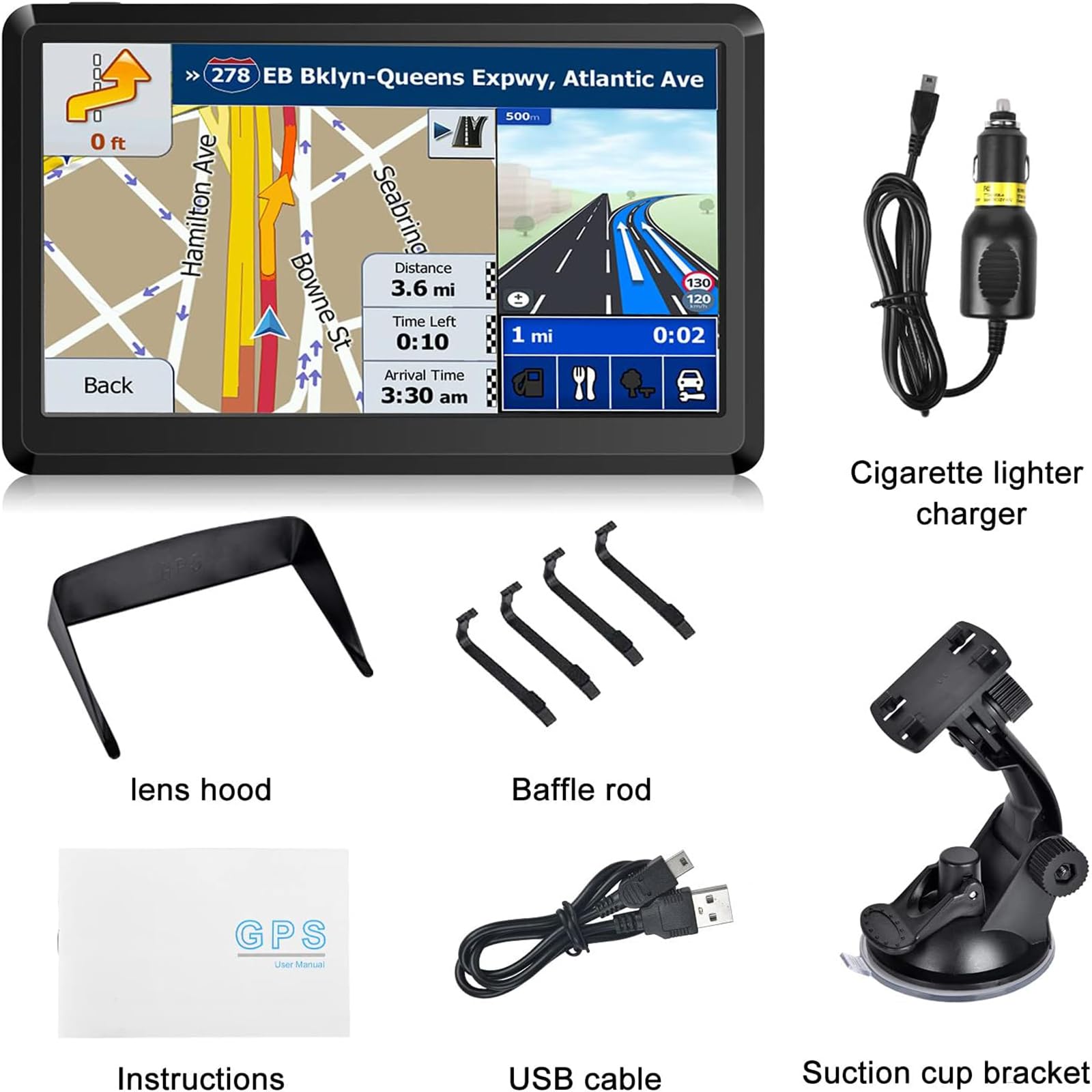 GPS Bluetooth Navigatore Satellitare per Auto, 7 Pollici 2023 Navigatore Satellitare per Camion con Bluetooth, Avviso Traffico Vocale, Aggiornamenti Gratuiti Delle Europa Mappa a vita