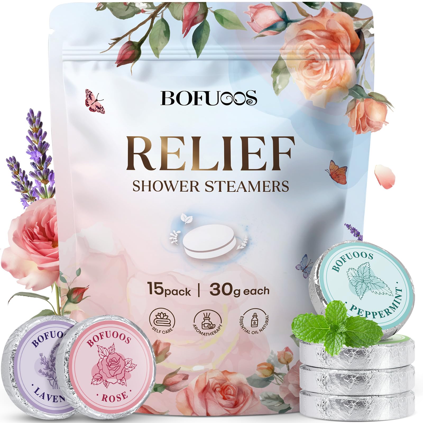 Bofuoos Geburtstagsgeschenk für Frauen, Natürlichen Inhaltsstoffen Badebomben für Stressabbau, Duschdampfer Rituals Geschenkset, Muttertagsgeschenke für Mama (15 Stück)