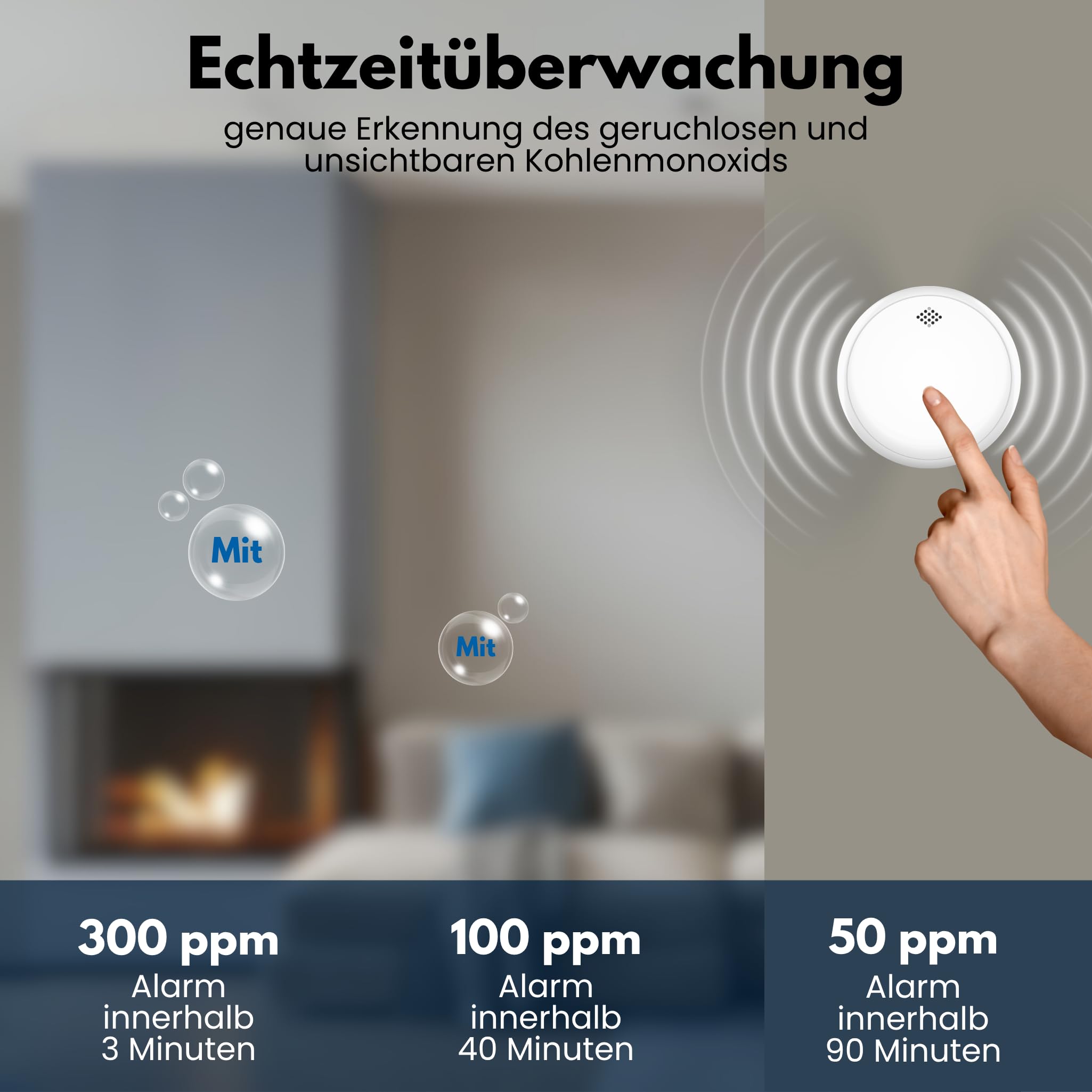 Aroha Safety Pro Rauchmelder und CO Melder Sleep Line 10 Jahre Batterie - 5