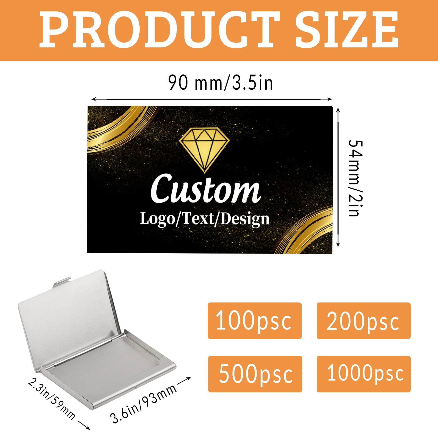 Biglietti da Visita Personalizzati Impermeabili 90x54mm Fronte Retro con Logo/Foto/Testo