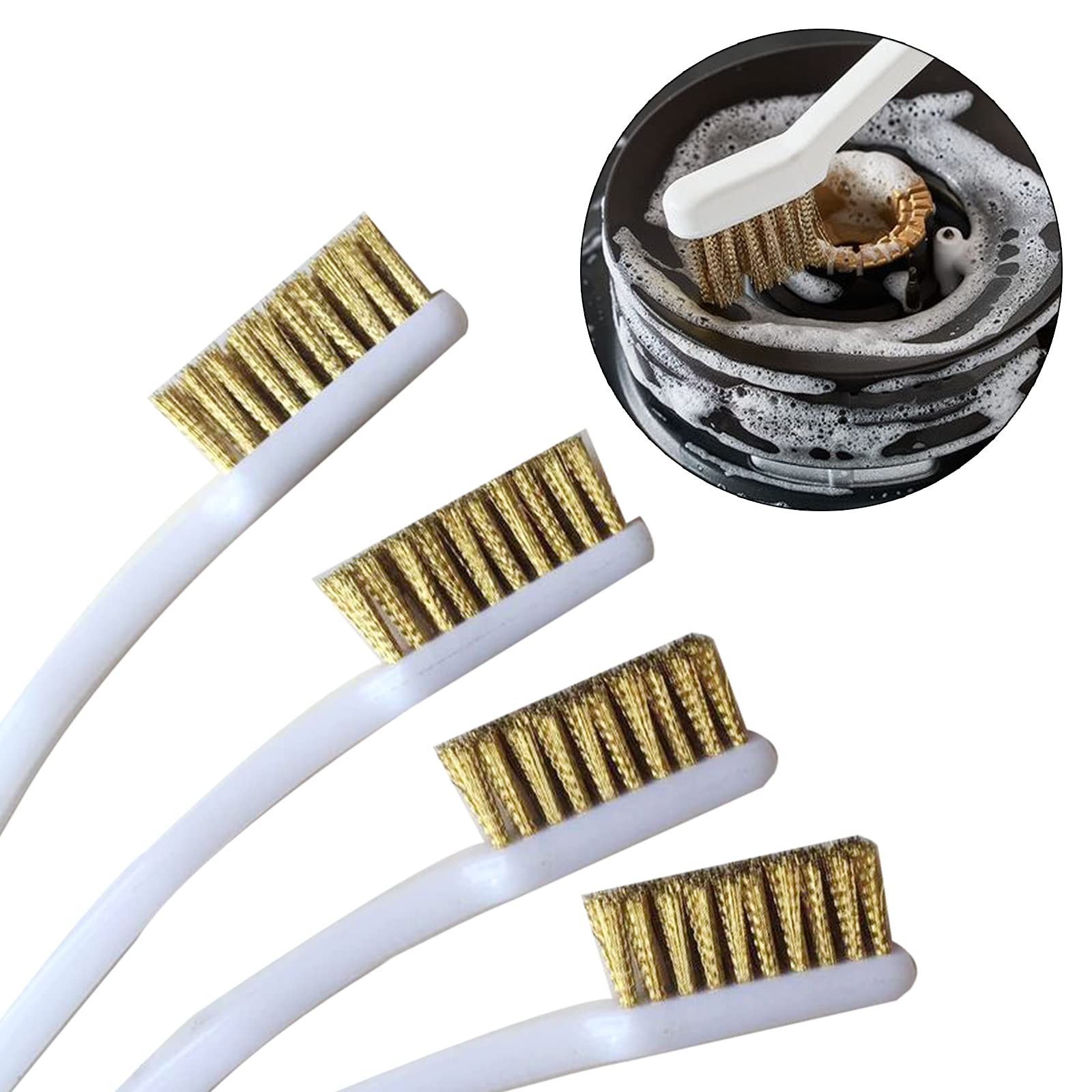 4pcs/set Metal Remove Rust Brushes Brass Brushes Polishing Metal Brushes Tool Home-Kit Wire Brush
