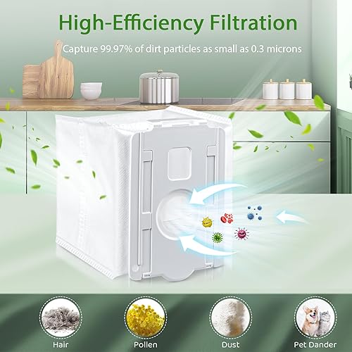 Miniatura 6 de Paquete de 8 bolsas de polvo para aspiradora LG CordZero todo en uno A939KBGS, A938KBGS, A937KGMS y A949KTMS, bolsas de repuesto para aspiradora de