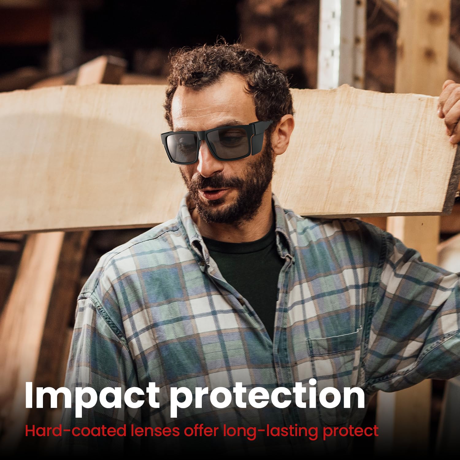Gafas de seguridad de moda con protectores laterales, antivaho y antiarañazos, protección ANSI z87.1 UV400