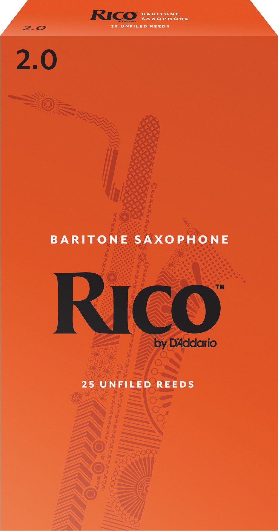 D'Addario Woodwinds - Rico baryton stroiki saksofonowe - RLA2520 - Siła 2.0, 25-pak