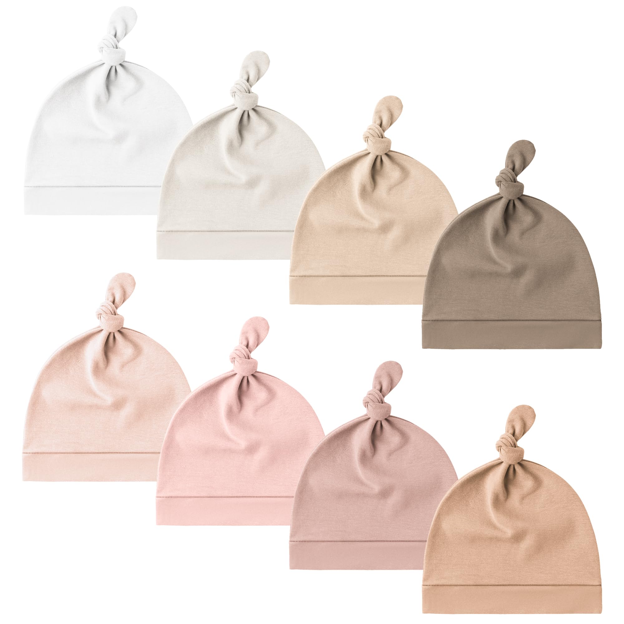 KonssyKonssy 8 Pack Baby Newborn Hats Set Knot Beanie Hats Soft for Infant Baby Girls Boys Caps 0-6 MonthsOEKO-TEX STANDARD 100