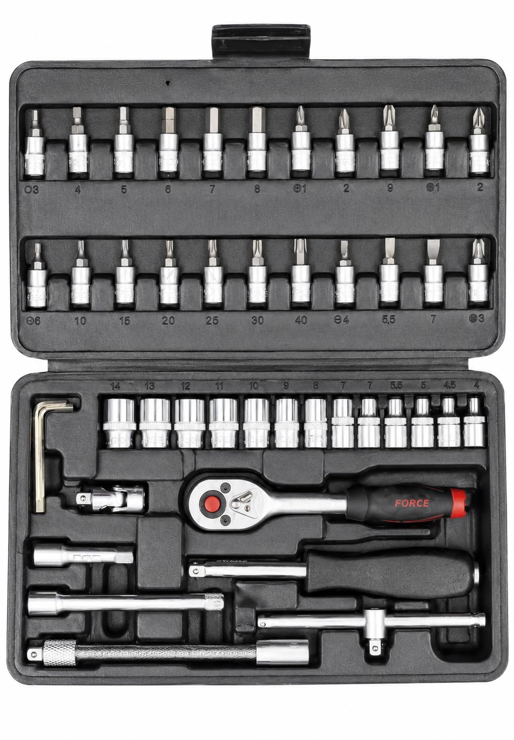 L-100, FRT-4, KT-5600, SL-120 セット販売 FORCE Professional 46-Piece Socket Set, 1/4-Inch Drive, Complete