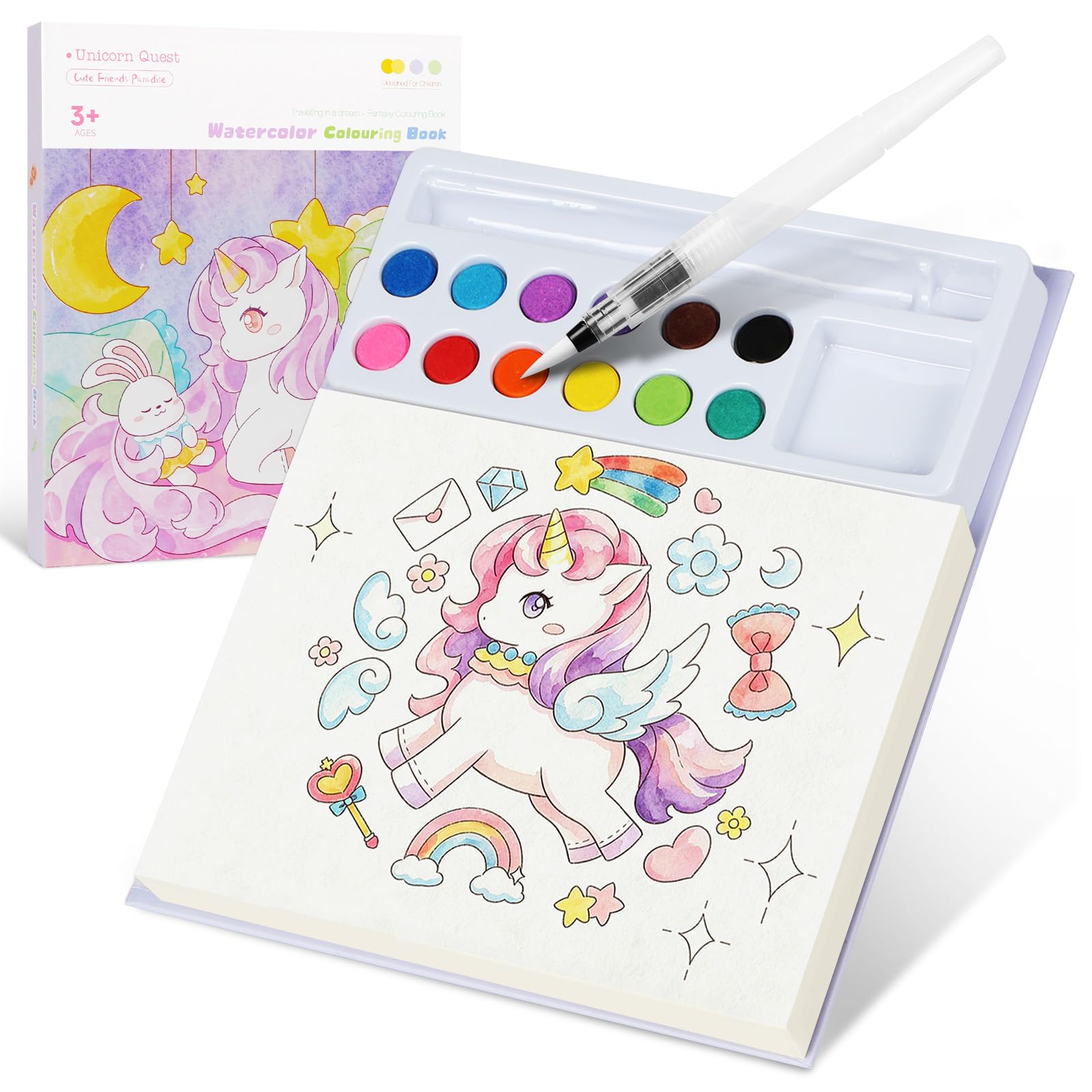 Ainiv Paint with Water Coloring Books for Toddlers, Watercolor Painting Set