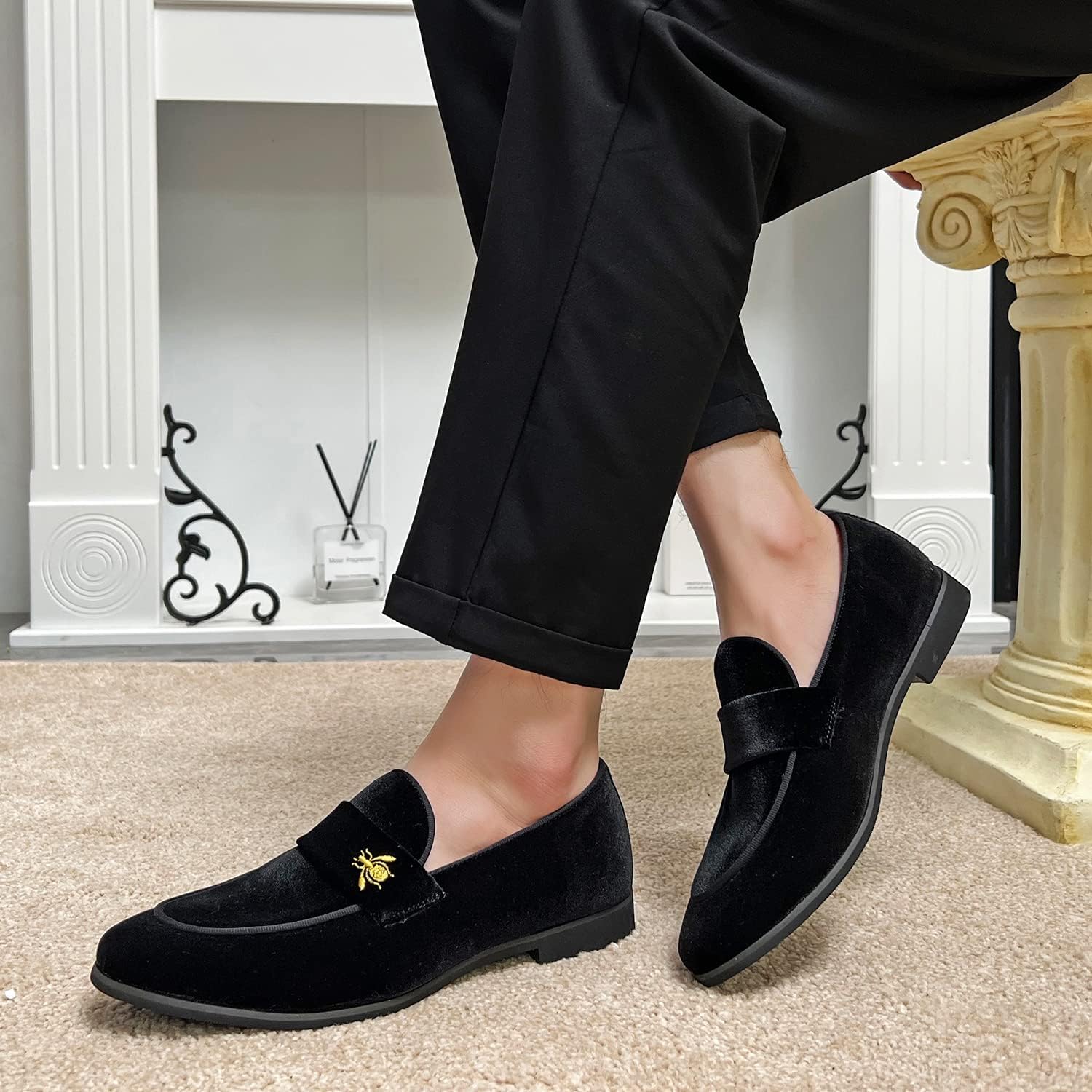 FLQL Men's Luxury Penny Loafer Slip-On Velvet Shoes Party Dancing Shoes Suede Wedding Shoes Plus Size 7-13 - Image 3