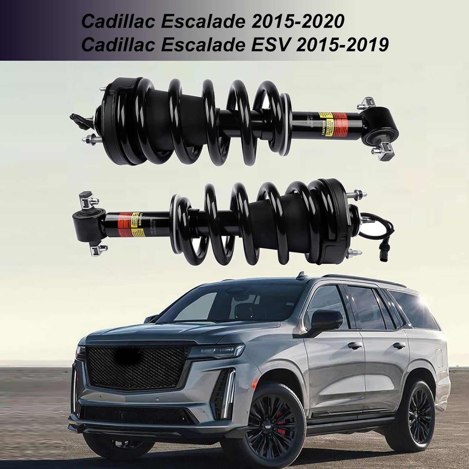 Pair Front Shock Absorber Strut Assys w/Electric Replacement for Cadillac Escalade Chevy Tahoe Suburban GMC Sierra Yukon 2015-2020 23151123 84061228 84176631