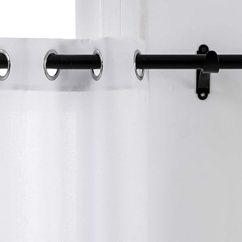 Miniatura 4 de UPOPO Cortinas blancas para cocina, 30 pulgadas de largo, privacidad de lino texturizado, cortinas cortas para baño, mini gabinete, caravana,