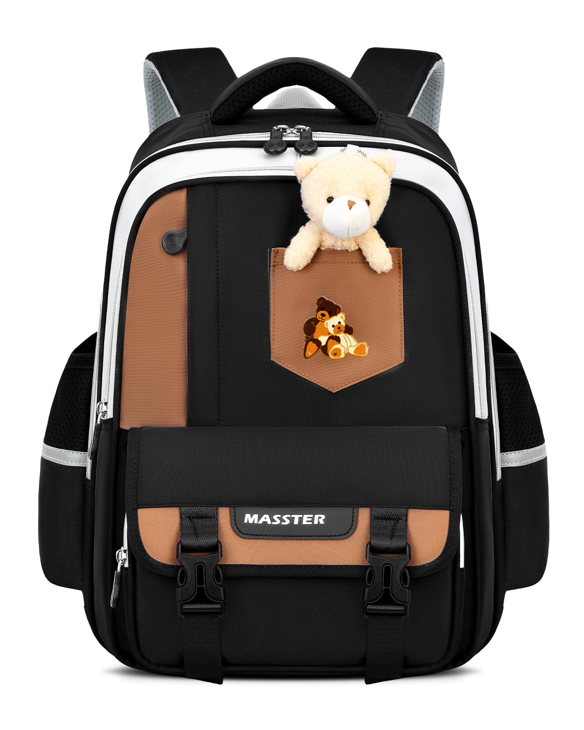 Amythe Cartable Garçon CP-CM1 6-10 Ans, Sac à Dos Primaire Enfant Léger (600g) Ergonomique avec Bandes Réfléchissantes, Imperméable pour l'École, les Voyages et le Quotidien -Noir
