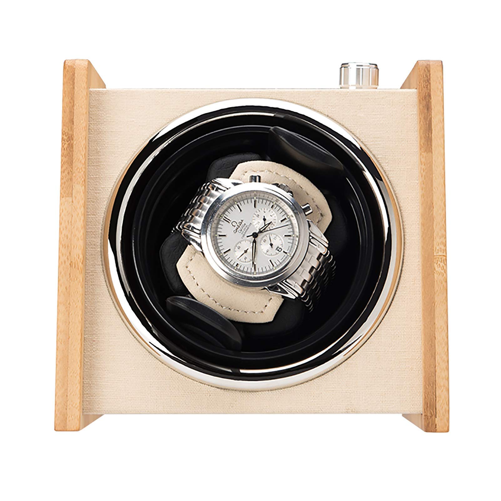 Supporto per orologi automatici - Scatola di carica per orologi automatici in legno, doppia alimentazione, dispositivo rotante, movimento meccanico automatico, silenzioso, moto