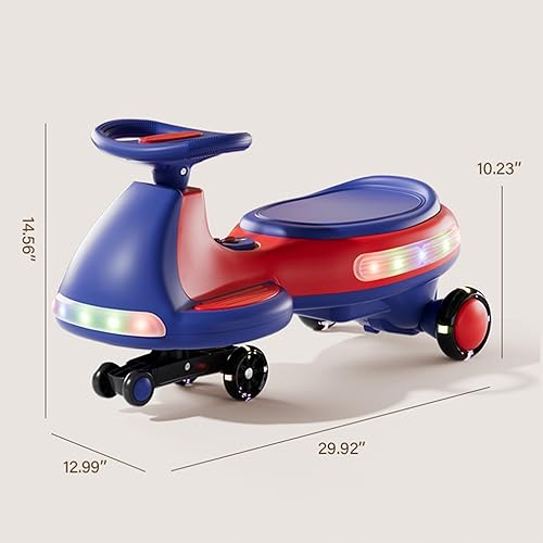 Miniatura 9 de Bluefun Coche eléctrico para niños con pedal, batería recargable de 12 V, juguete 2 en 1 con 2 motores, diseño antivuelco, ruedas intermitentes de