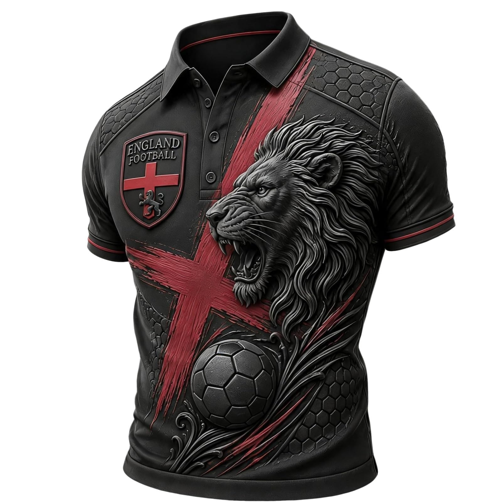 Mens England Football Shirt 2026 World Cup Short Sleeve Graphic Polo Shirts
