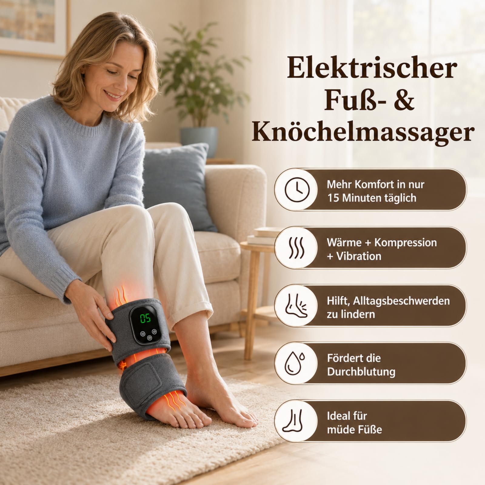 Fussmassagegerat Elektrisch Testsieger 3-in-1 Fußmassagegerät Mit 5 Wärmestufen Und 3 Vibrationsmodi Trymassager Pro für Füße Für Müde Füße Und Knöchel (1 Ps)
