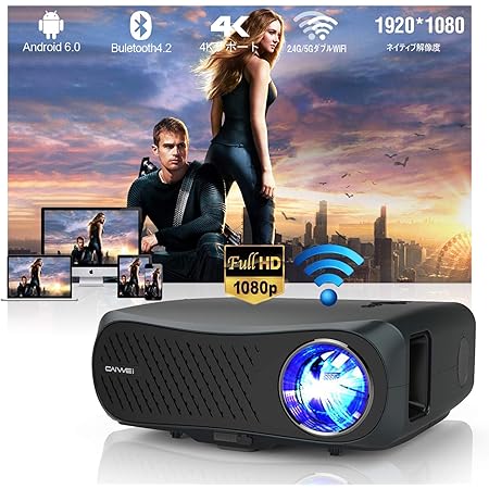 Amazon プロジェクター 4k対応 Wifi接続 Bluetooth フルhd1080p Ledプロジェクター 70lm ホームシアター Android搭載 スピーカー内蔵 ズーム機能 台形補正 Hdmi Usb Av Vga対応 スマホ Pc Dvd Ps5など接続可 投影機 天井 Wikish パソコン 周辺機器 通販
