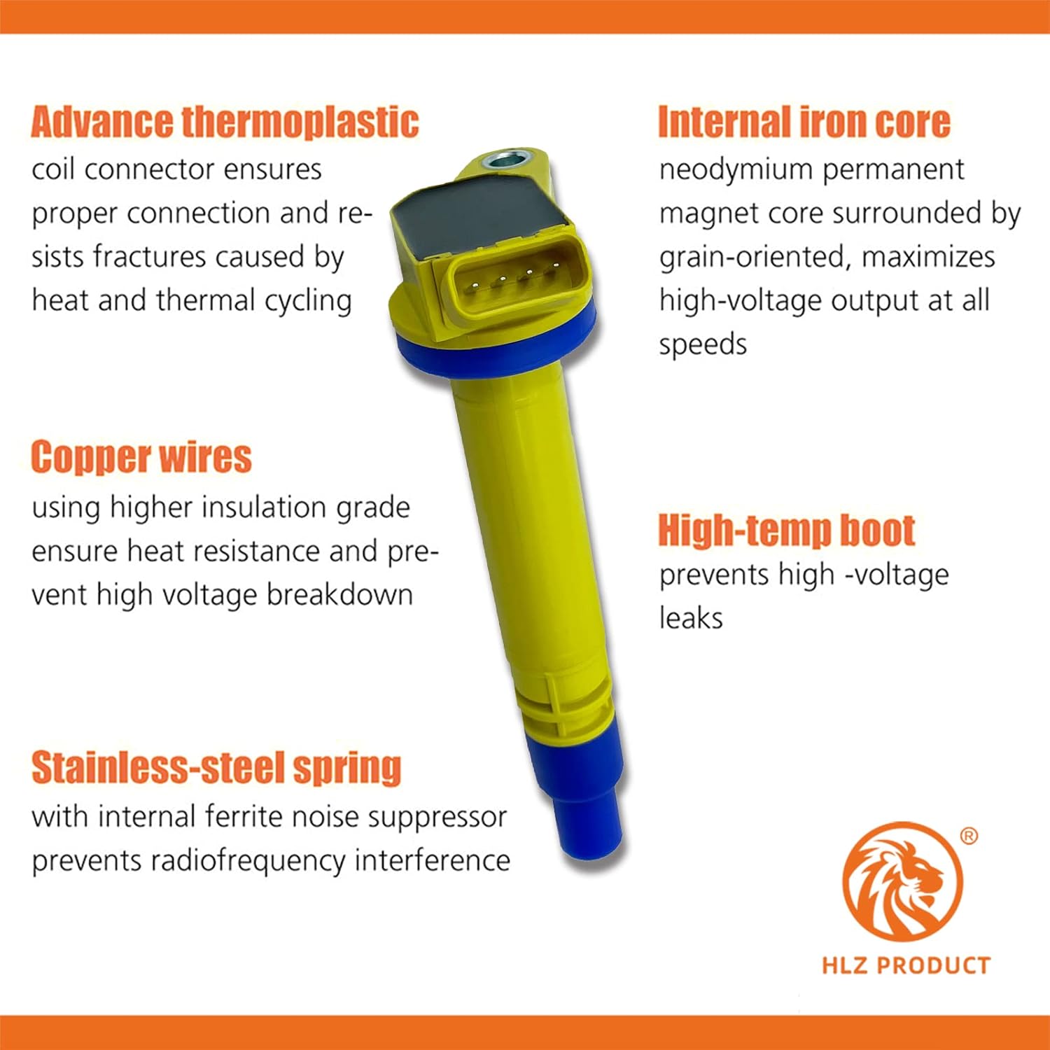 HIGH PERFORMANCE IGNITION COILS SET OF 4 UF-507 90919-02256 90919-A2005 COMAPATIBLE WITH Lexus ES300H NX300h Scion tC Toyota Avalon Camry Highlander RAV4 Sienna Venza 2.5 2.7 L4 1AR 2AR