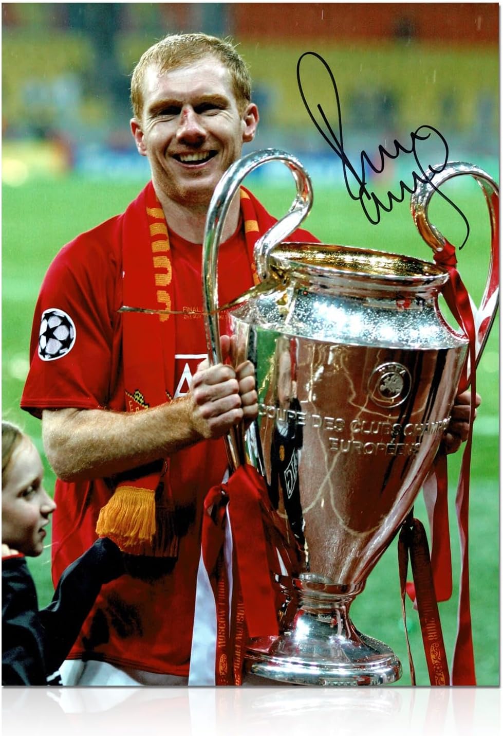 Exclusive Memorabilia Paul Scholes Signed Manchester United Photo: UCL Winner