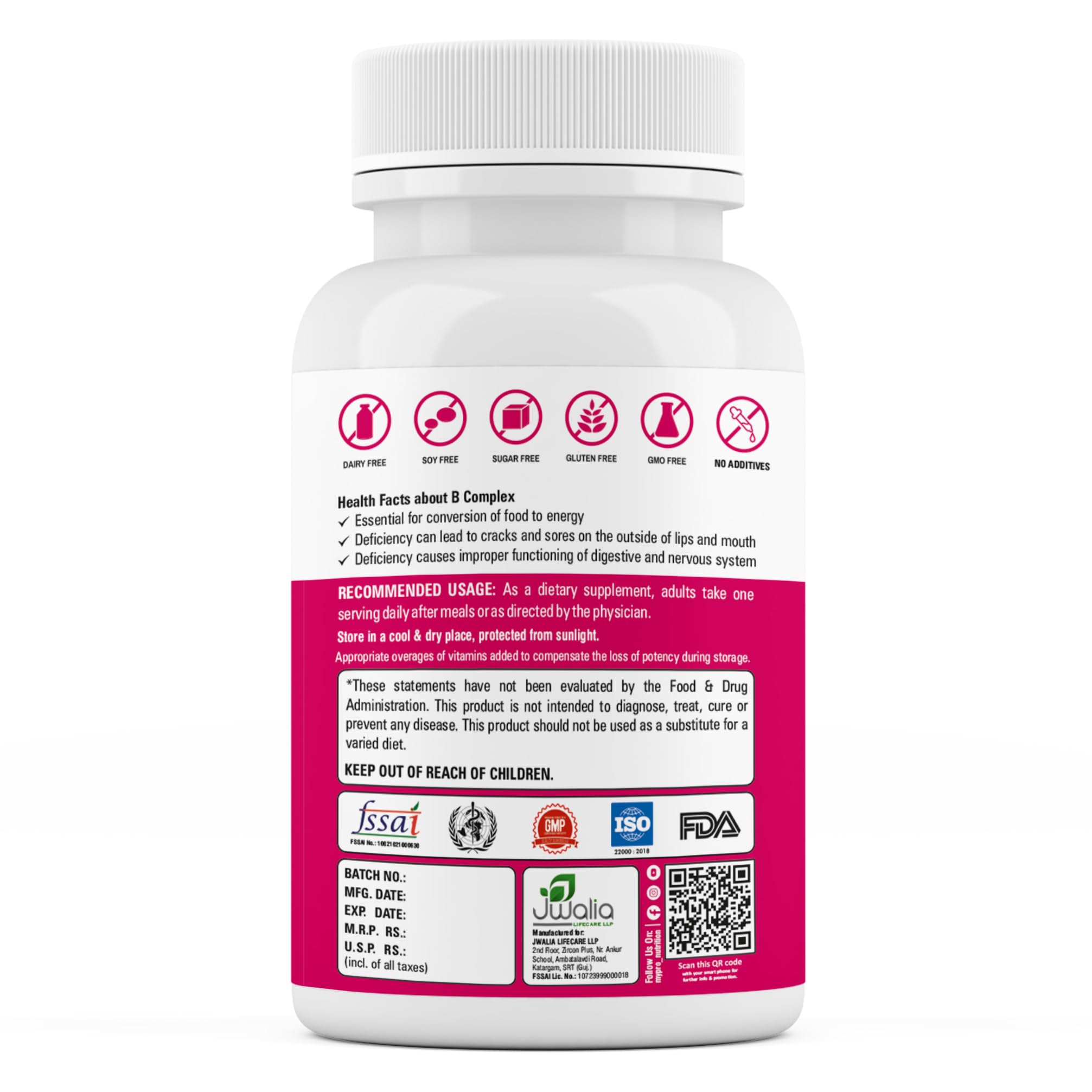 Mypro Sport Nutrition Vitamin B Complex, High Potency Formula Vitamins Heart Health-Nervous System Support-Supports Energy Metabolism-Vegan, Gluten-Free-120 Capsule For Men & Women 4