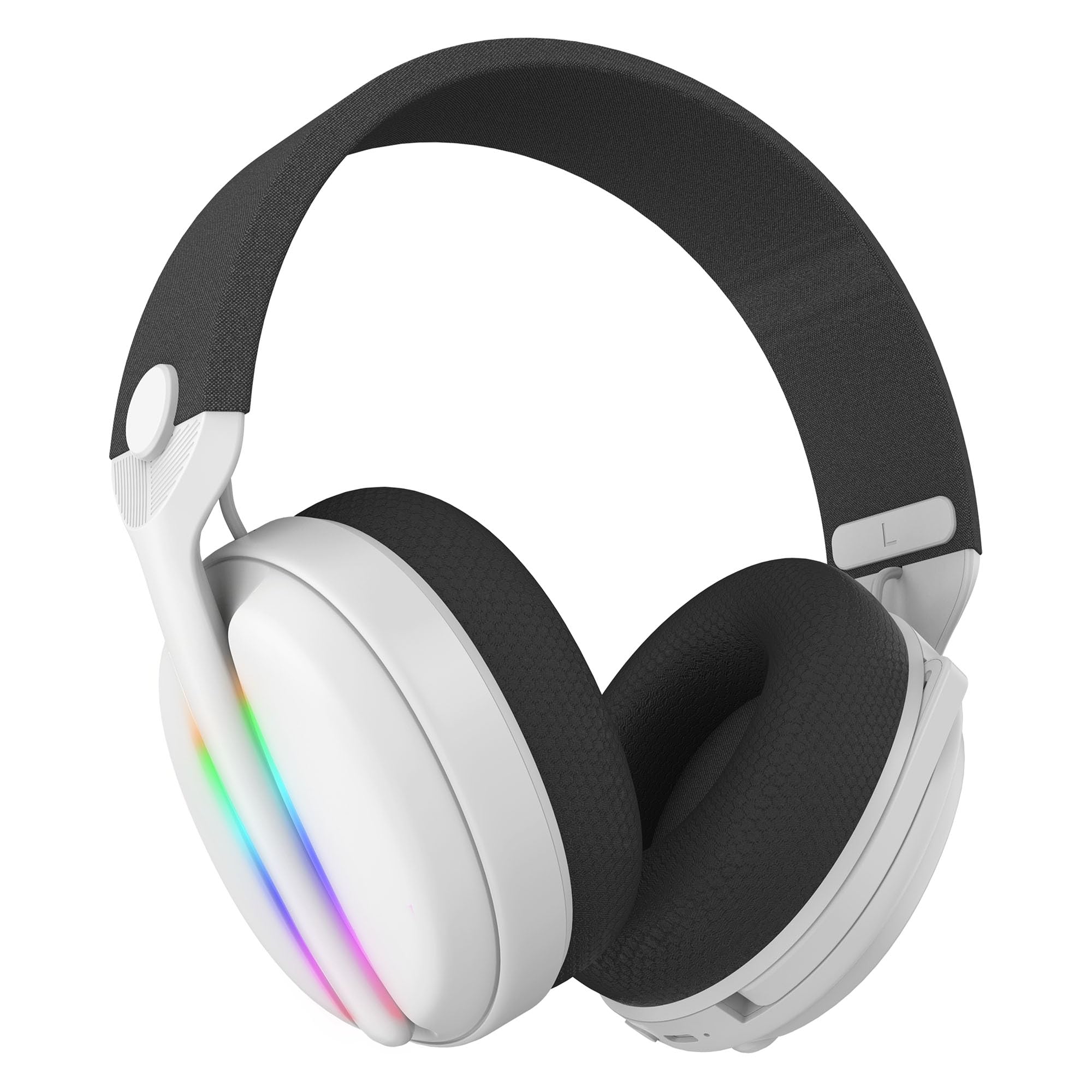 Subsonic - Casque Gaming Vektra - Casque sans Fil avec LED RGB avec Micro Rétractable, Contrôle sur Casque, Son Stéréo - Compatible PS5, Xbox, Switch 2, Switch, PC et Smartphone - Blanc