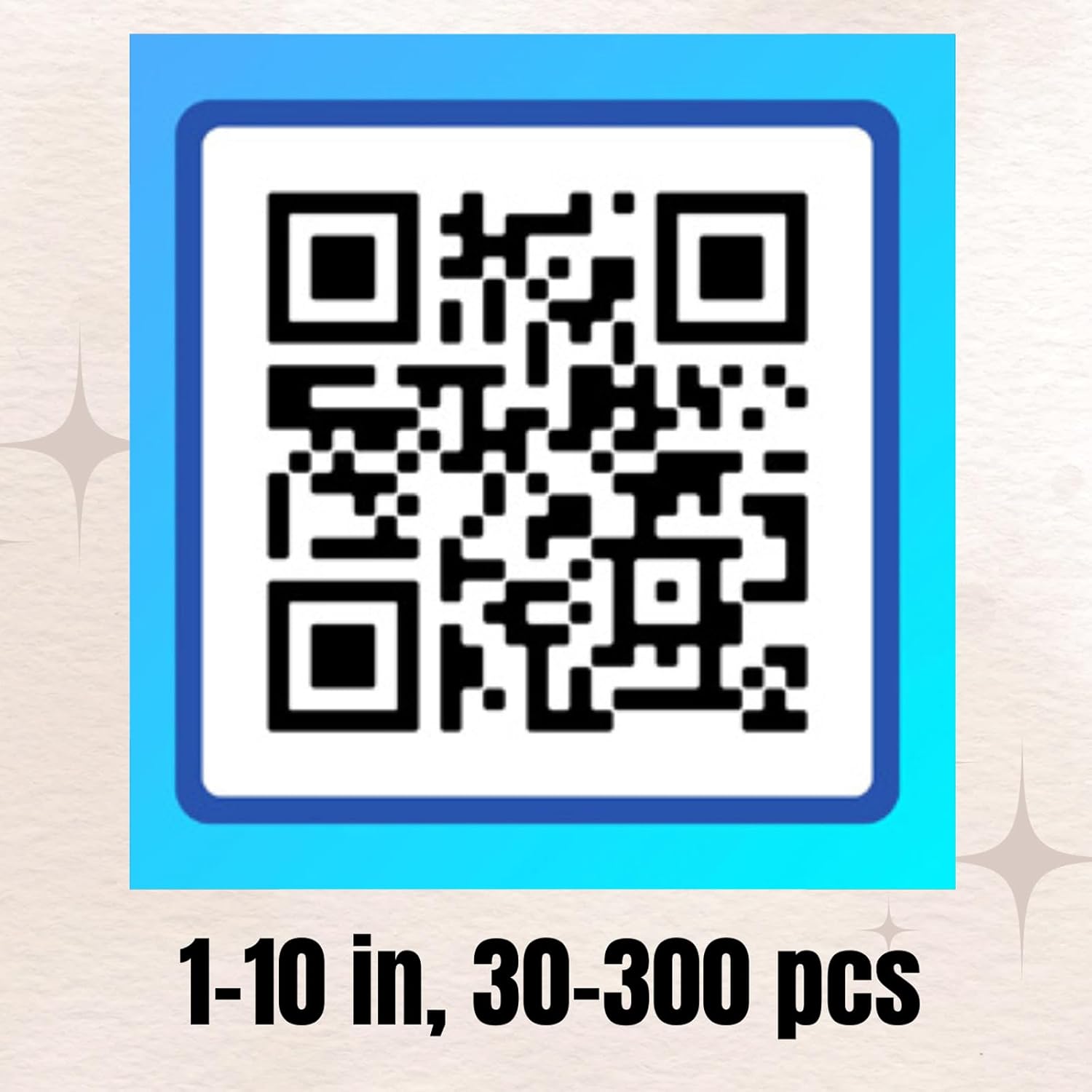 Custom QR Code Stickers, 1-10 in, 30-300 pcs, Waterproof Glossy Vinyl Custom Labels for Business, Upload Your Code (5.25 in)