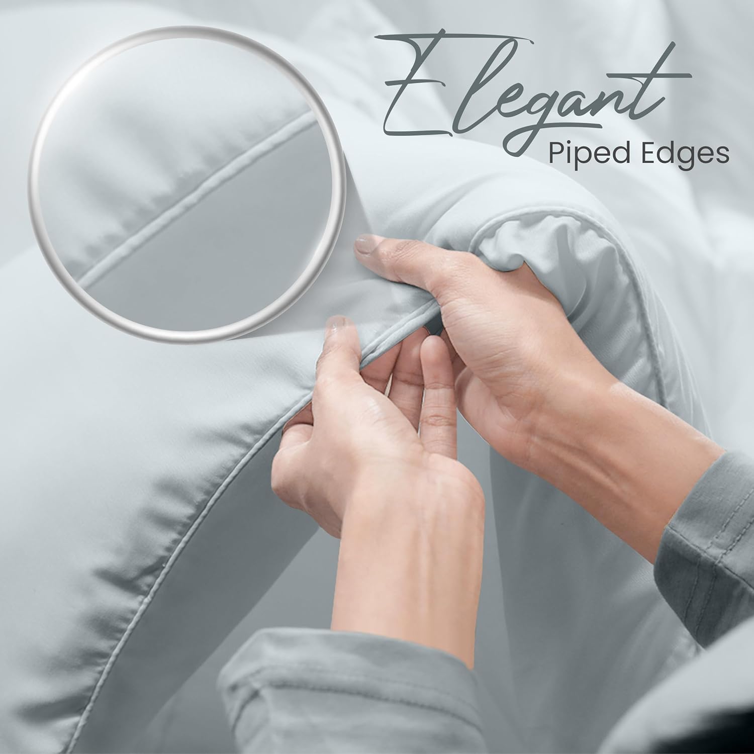 Utopia Bedding Comforters Queen Size, All Season Duvet Insert, Down Alternative Box Stitched Bed Comforter with Corner Tabs, Machine Washable (Light Grey) - Image 5