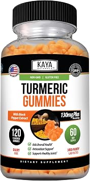 Kaya Naturals Turmeric Gummies with Black Pepper, 130 mg, 120 Gummies
