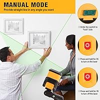 Vista 4 de Nivel láser PREXISO con trípode, nivel láser de línea cruzada autonivelante de 65 pies, herramienta niveladora de línea verde para colgar cuadros