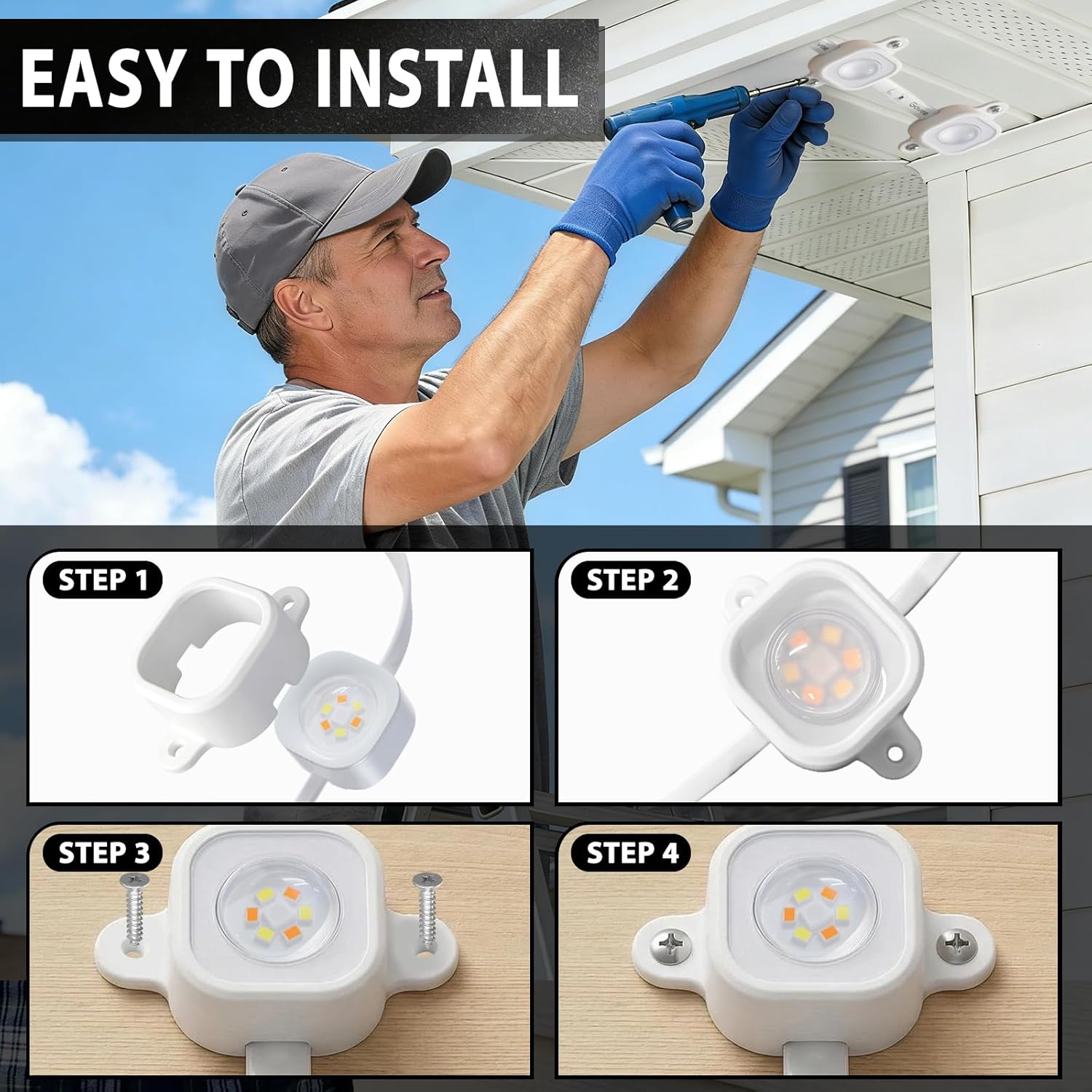 250 Pcs Mounting Brackets for Govee Outdoor Lights H706, Govee LED Lights Fixture with Easy Installation for Eaves and Soffit, Perfect LED Accessories for Festival or Permanent Decoration