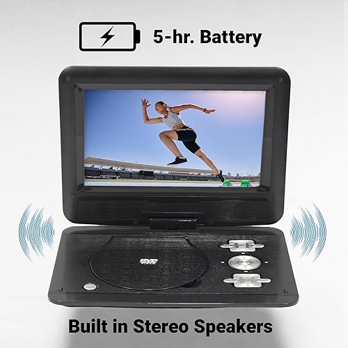 Miniatura 3 de Onn. Kit de reproductor de DVDmultimedia portátil de 10" con batería de 5 horas, con control remoto, ranura para tarjeta SD, puerto USB, 0.138 in,