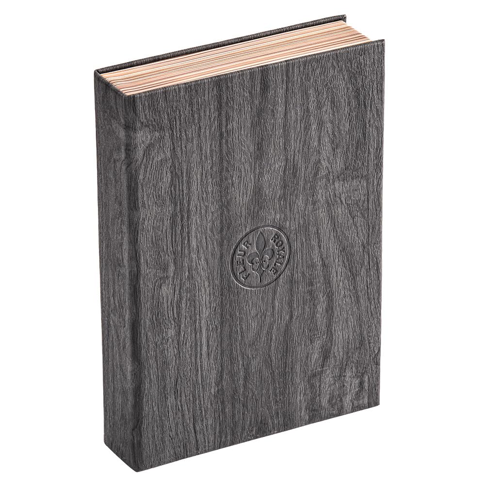 Forest etui na okulary – książka na okulary ze sztucznej skóry – przechowywanie do 4 okularów – miękka wyściółka wewnętrzna welurowa – kolor szary – 240 mm x 167 mm x 47 mm