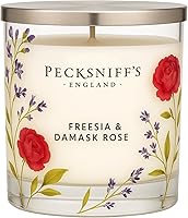 Vista 42 de Pecksniffs - Vela perfumada clásica blanca con 1 mecha, pomelo y cítrico, velas de lujo elegantes de vidrio - 6.49 onzas