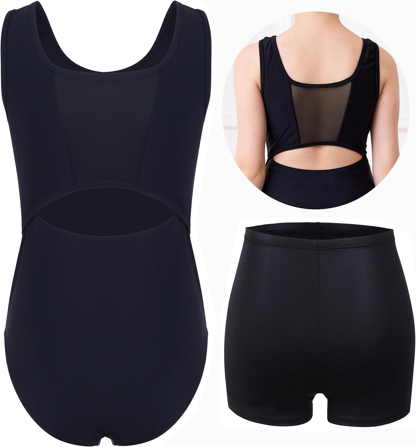 beautyin Gymnastics Leotards for Girls Dance Unitards Biketards Activewear with Shorts - Image 2