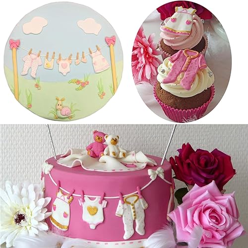 Miniatura 3 de Ropa de bebé Moldes de silicona para fondant para baby shower temático Cupcake Moldes para decoración de tartas Decoración de cupcakes Candy