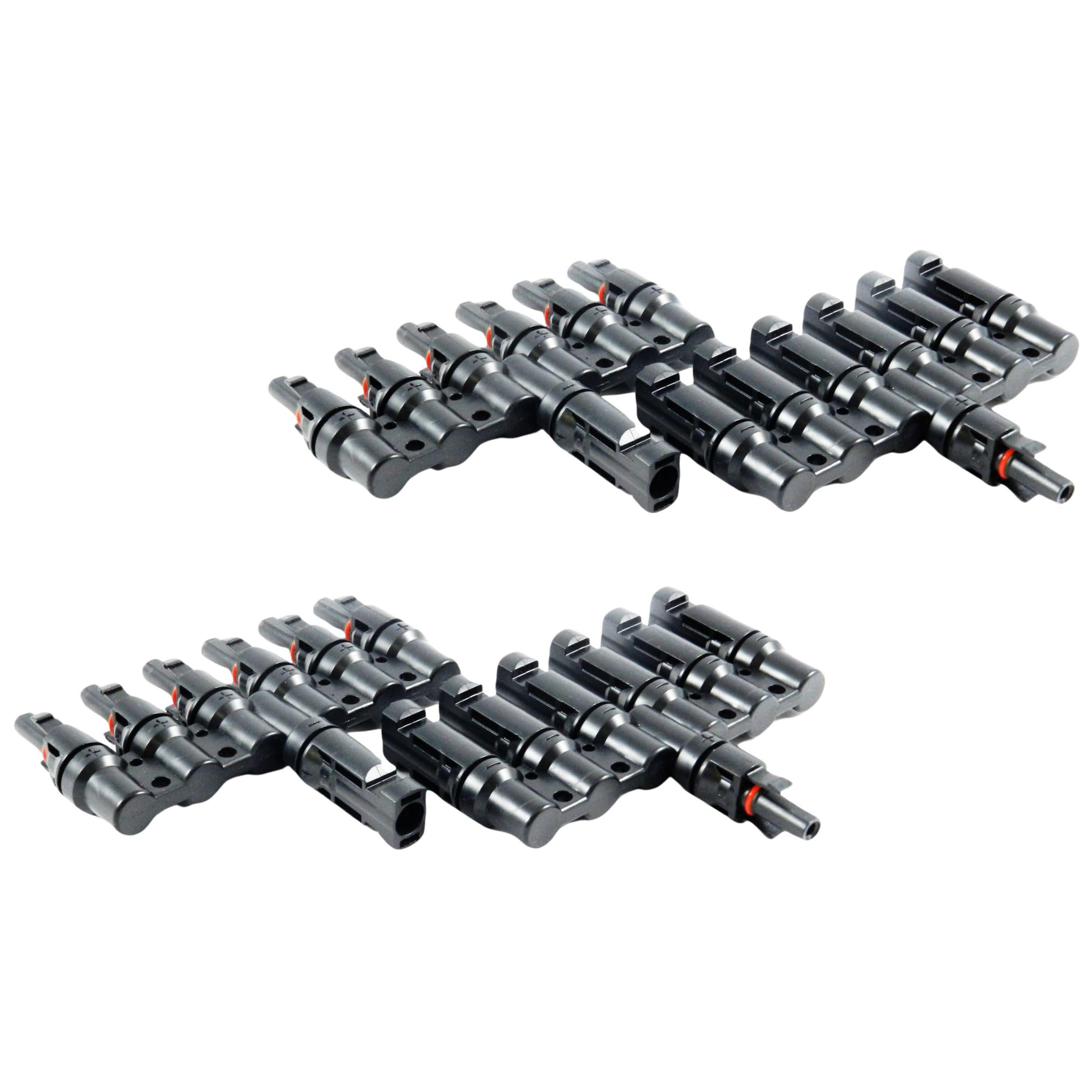 SOLARTRONICS 2 pares de conectores en Y para cable solar fotovoltaico, distribuidor de 6 vías, 1000 V, PV, resistente al agua, IP67, resistente a los rayos UV