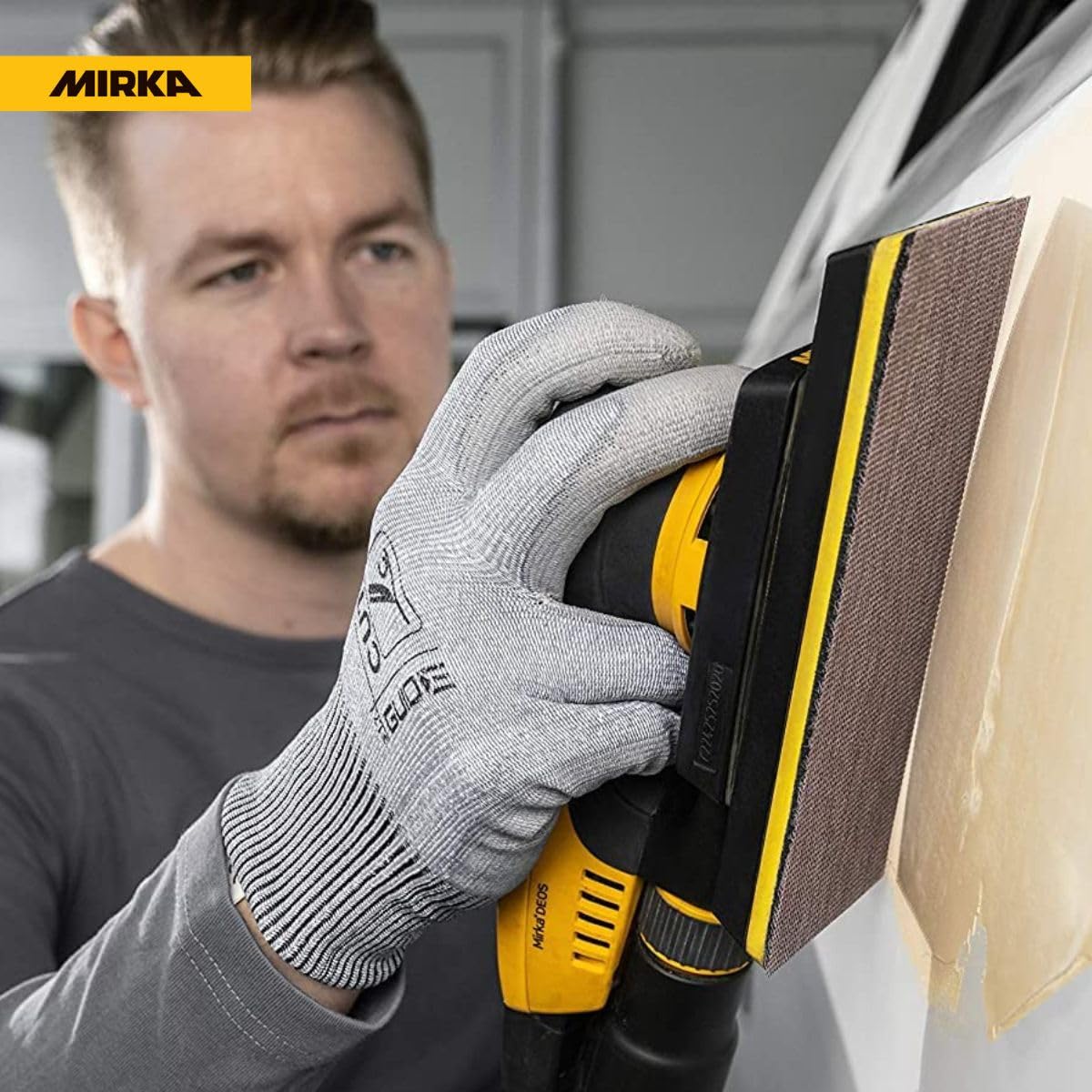 Mirka Abranet Net Paski szlifierskie 70 x 198 mm Grip/Mix-pack 5 sztuk każdego ziarna: 80, 120, 180, 240, 320, 400/30 sztuk/Do szlifowania drewna, wypełniacza, lakieru, tworzyw sztucznych
