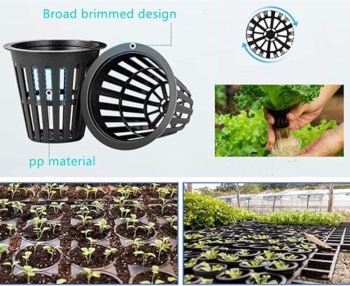 Miniatura 8 de IPXEAD 100 copas de red de malla ranurada de 2 pulgadas, macetas redondas de red resistentes para macetas de malla ranurada hidropónica..