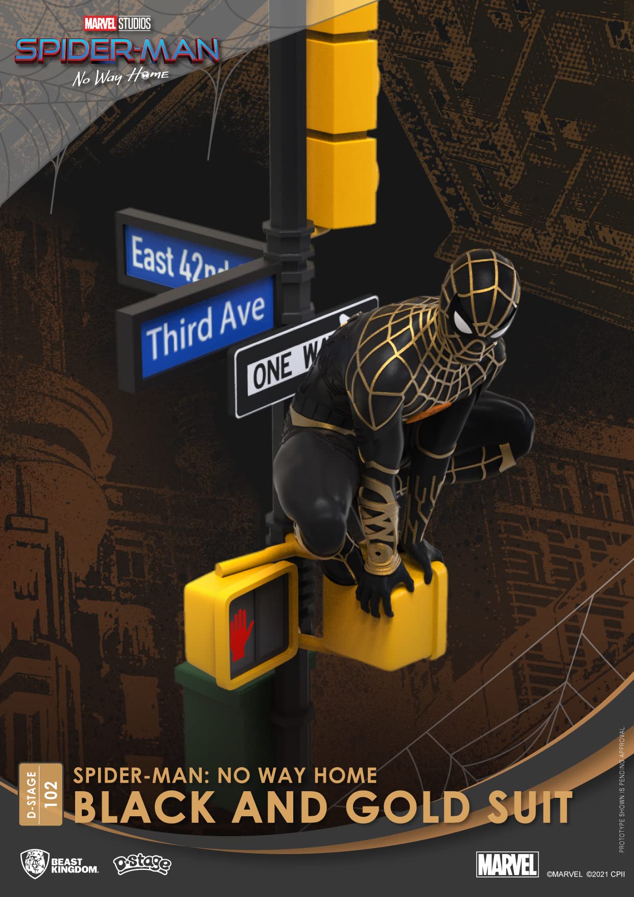 Beast Kingdom - Spider-Man No Way Home DS-102 Black & Gold Suit 6 Statue, Multicolor - Image 2