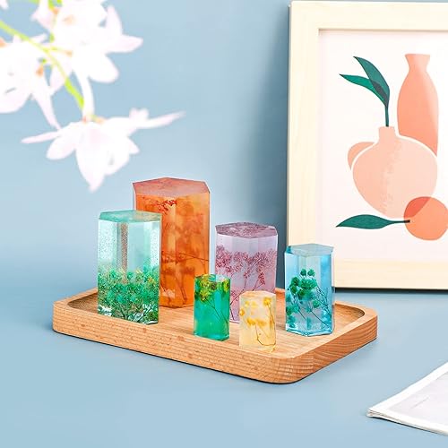 Miniatura 9 de Gartful Moldes de resina rectangulares, 6 moldes de silicona en forma de cubo, moldes de resina epoxi para adornos de bricolaje, proyectos de