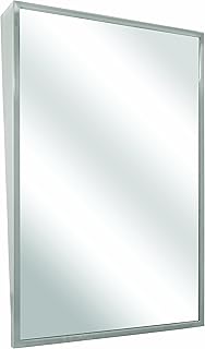 Bradley 740-018360 Float Glass Fixed Tilt Mirror with Welded Corners, 18
