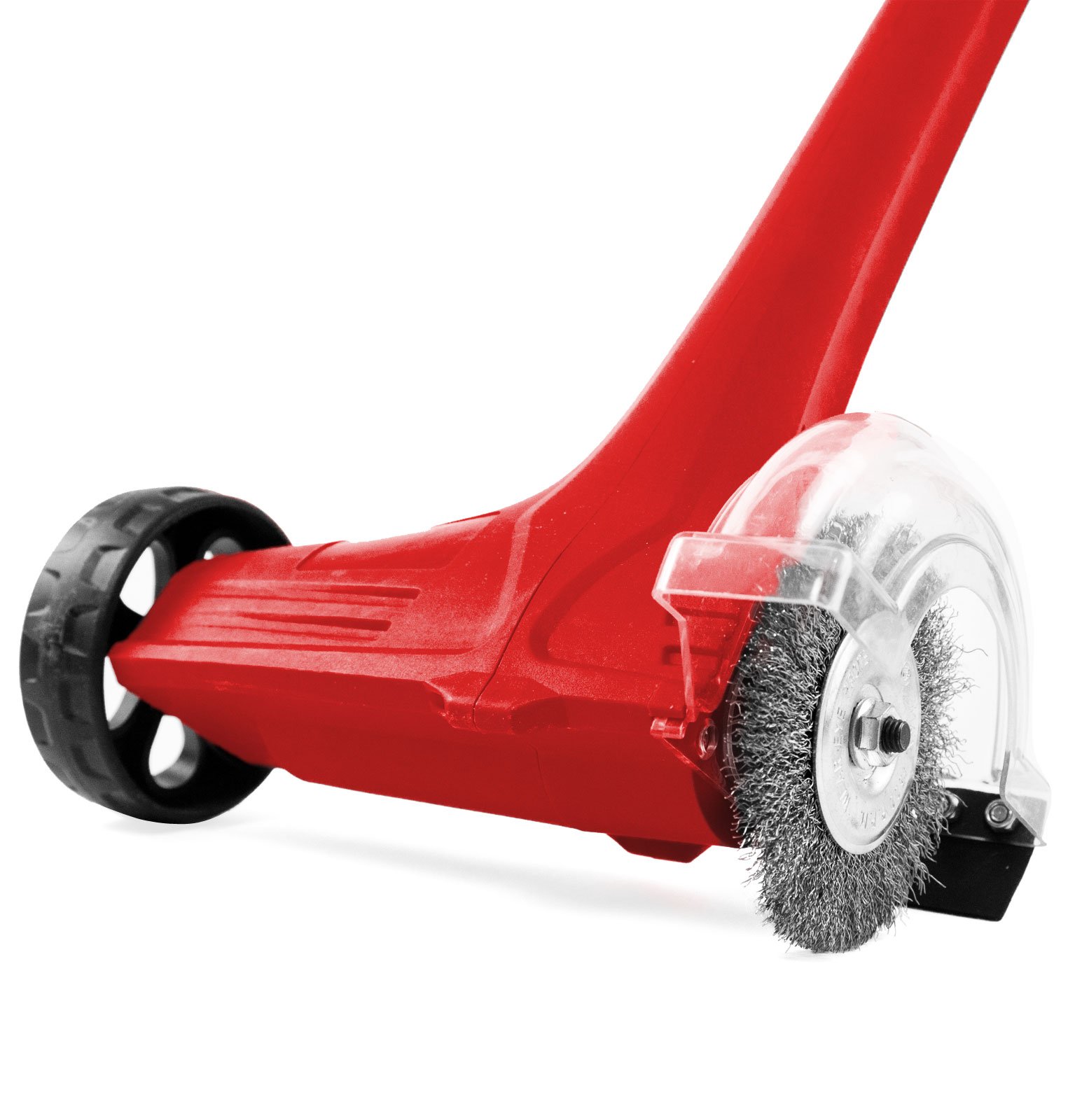 Grafner elektrische Fugenbürste mit kraftvollen 140 Watt und 1200 U/min, ergonomischer Handgriff, Führungsrad und Spritzschutz, incl. 2x Ø110mm Bürsten, Fugenkratzer Unkraut Moos Entferner Fugen